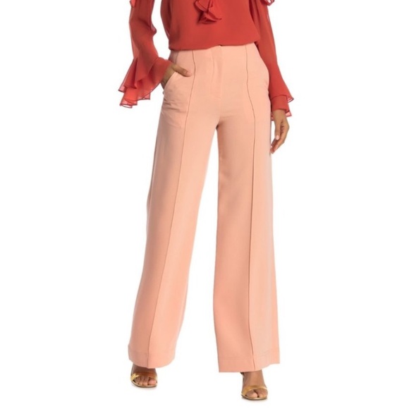 Diane Von Furstenberg Kiersten Coraldust Wide Leg Trousers Pant NWT Size 14 - Picture 9 of 10